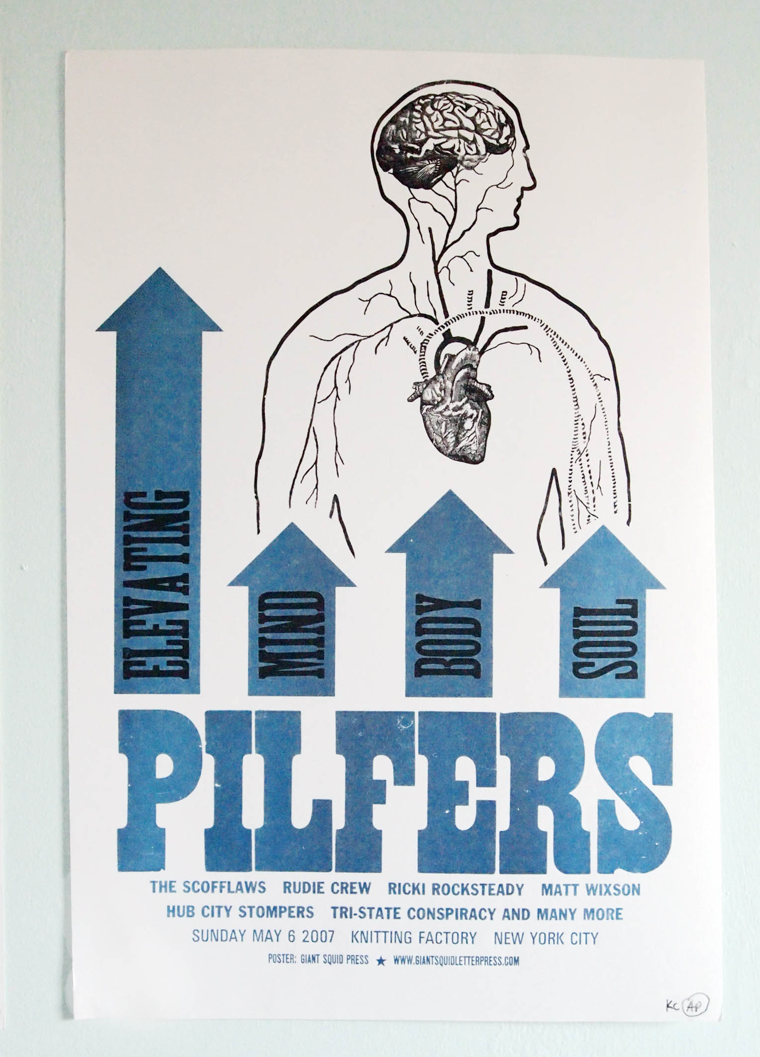 Pilfers NYC Ska letterpress concert poster at the Knitting Factory NYC