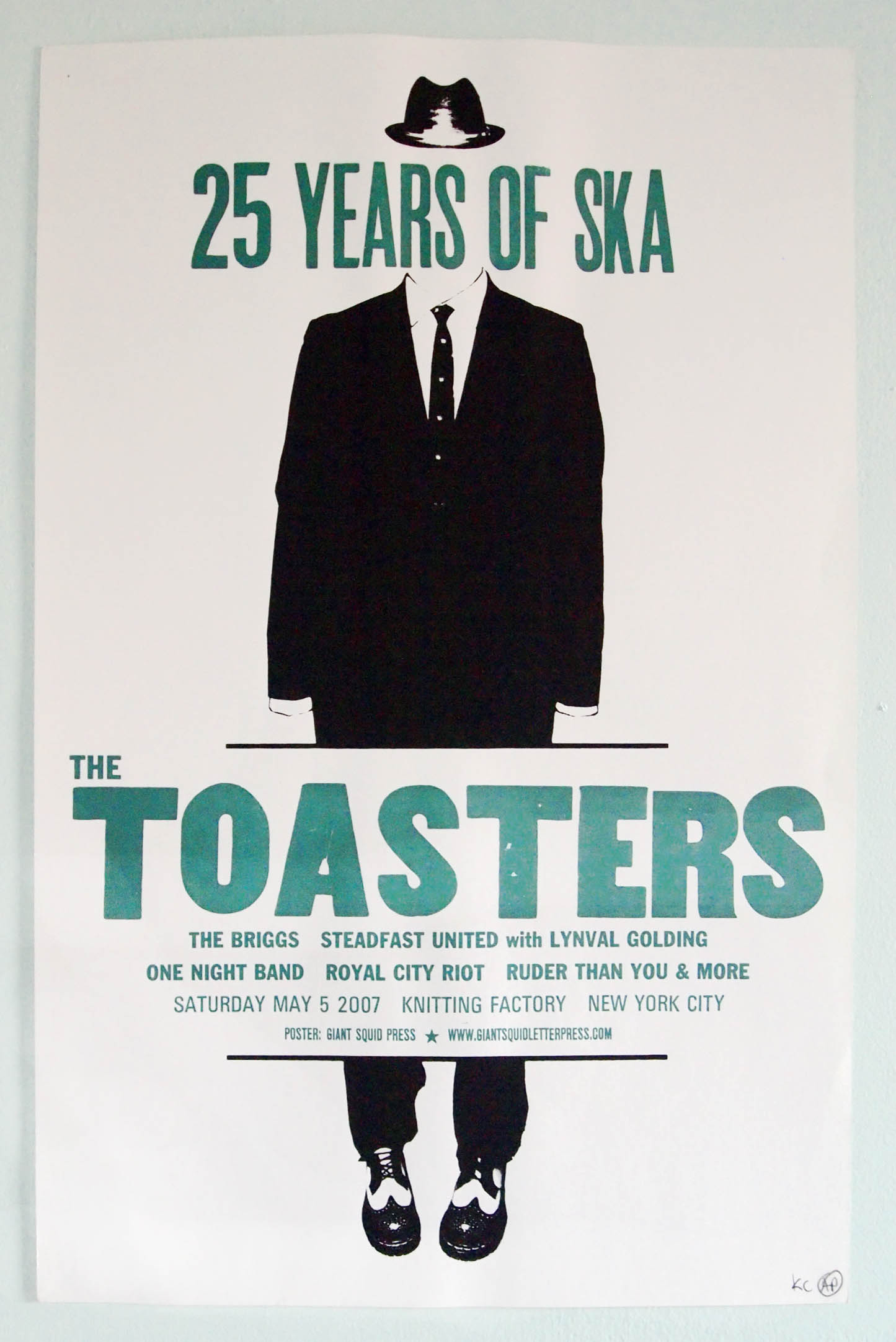 The toasters 25 years of ska concert poster at the Knitting Factory NYC