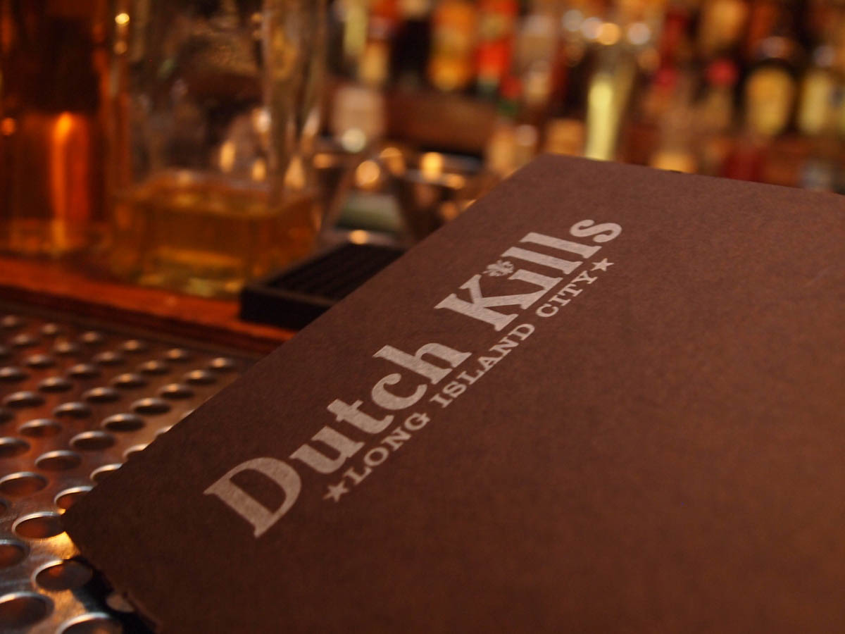 Dutch Kills Bar, Long Island City letterpress menu cover