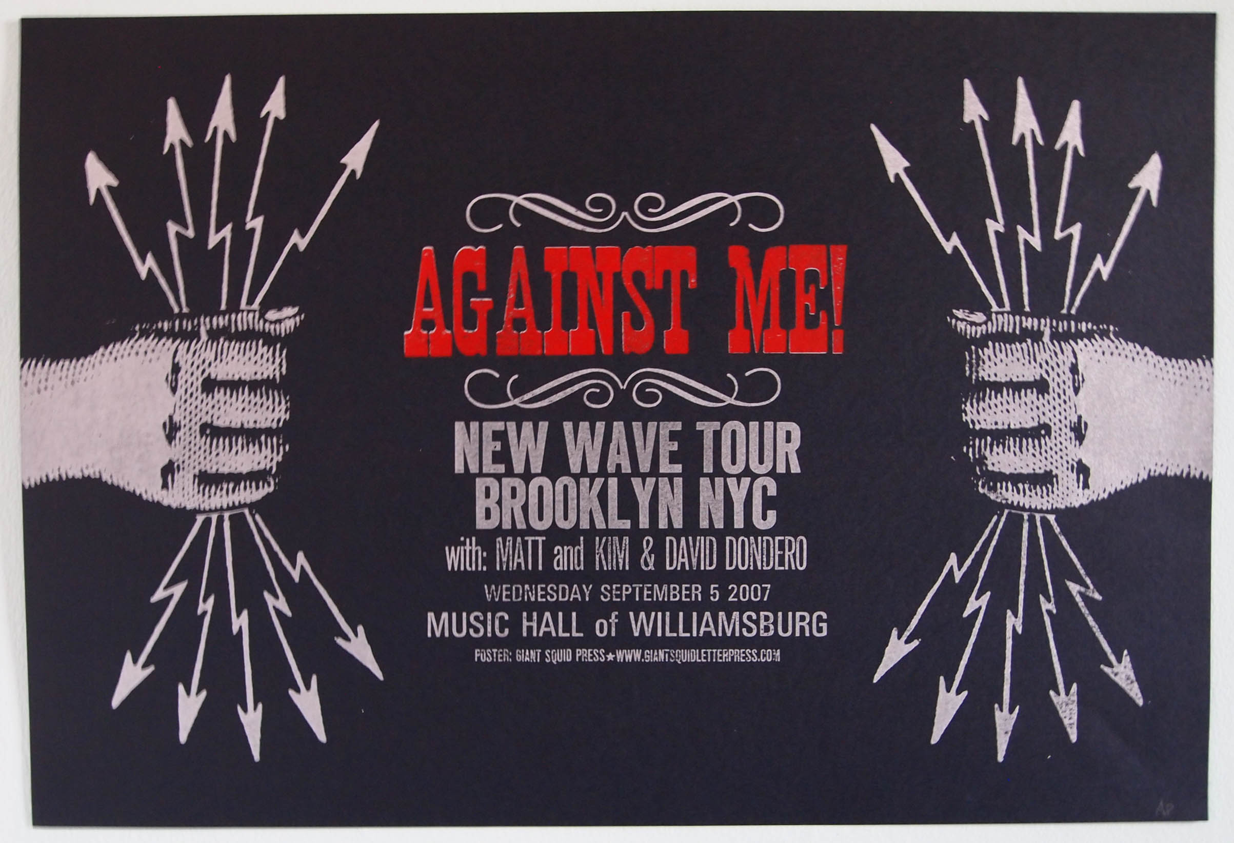 Against Me! Letterpress concert poster at the Music Hall of Williamsburg