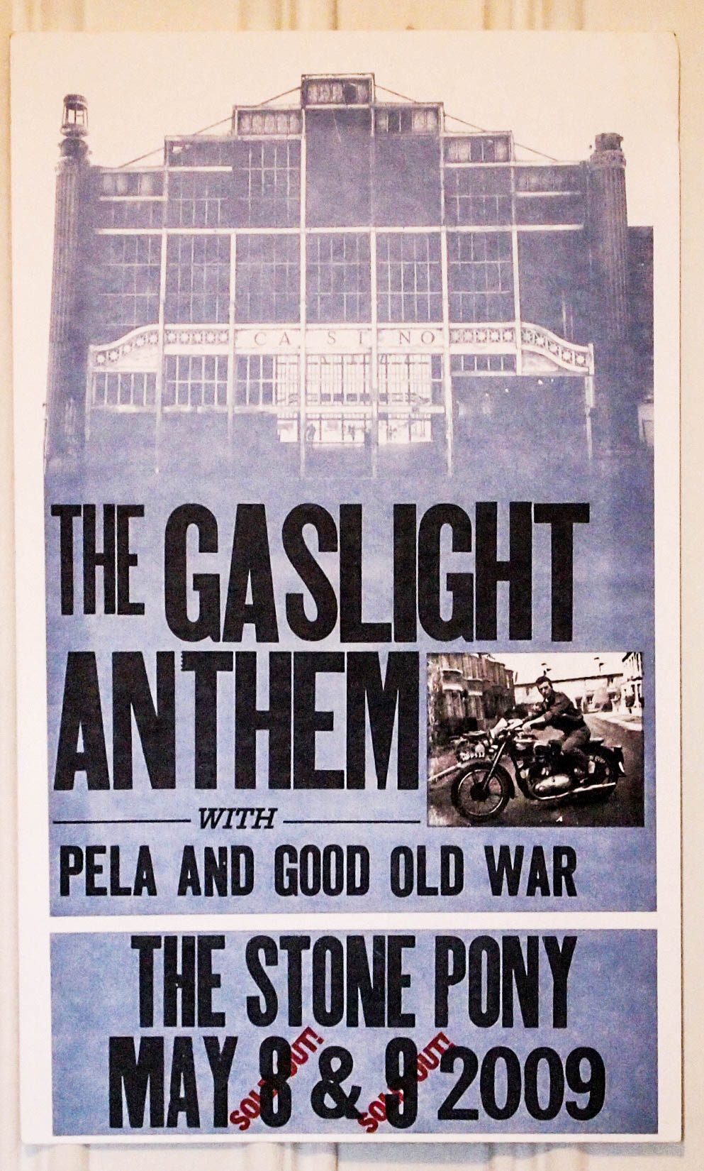 The Gaslight Anthem '59 sound letterpress woodtype concert poster at the Stone Pony in Asbury Park NJ