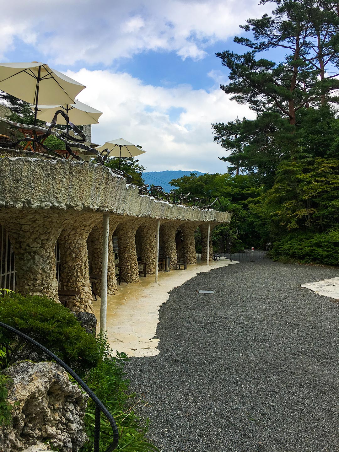 The Okinawan limestone exterior of the new wing gives it a late 1960's feel