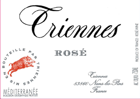 Triennes rose label (or is it Criennes)