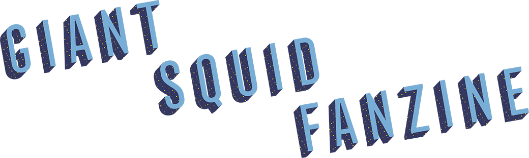 Giant Squid Fanzine logo with terrazzo drop shadow
