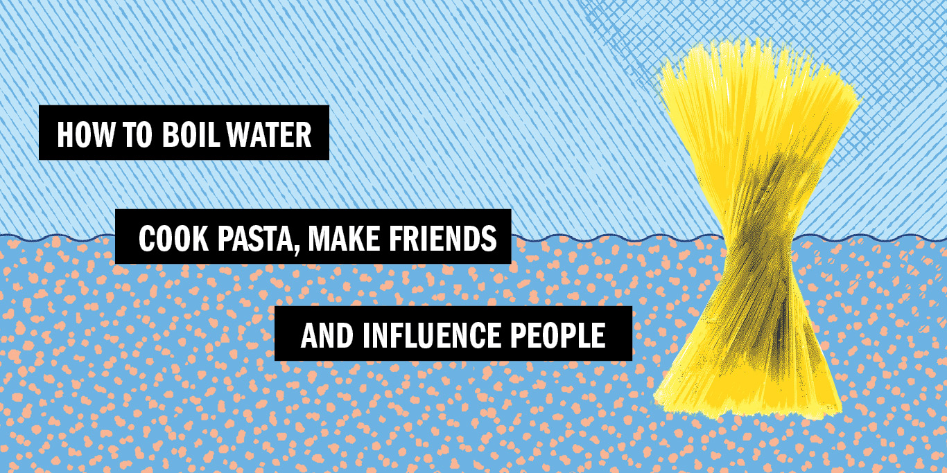 Vintage style halftone illustration of boiling water.